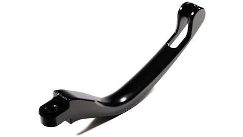 Black metal lever on a white background