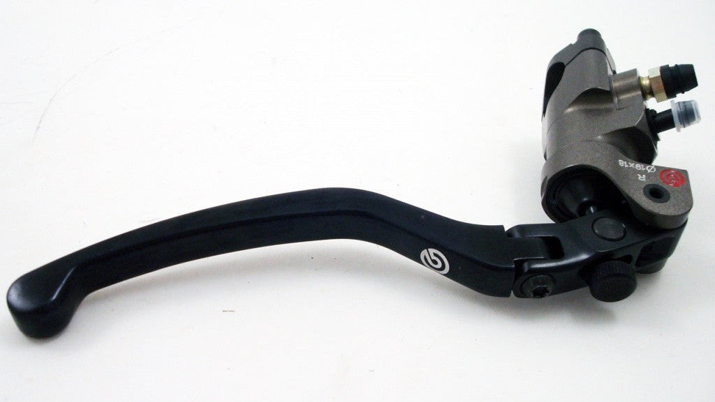 Motorcycle brake lever and caliper on a white background