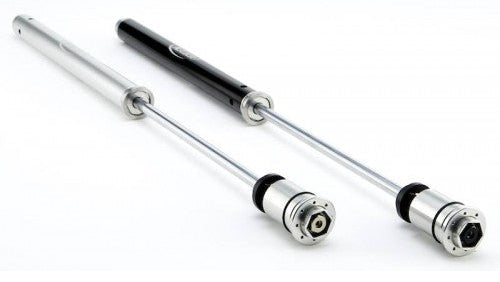 Two metal tools with connectors on a white background