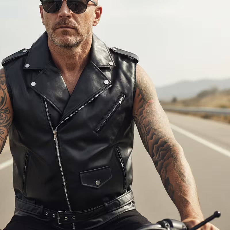 Leather Motorcycle Jacket – Short Sleeve & Long Sleeve (Unbranded)