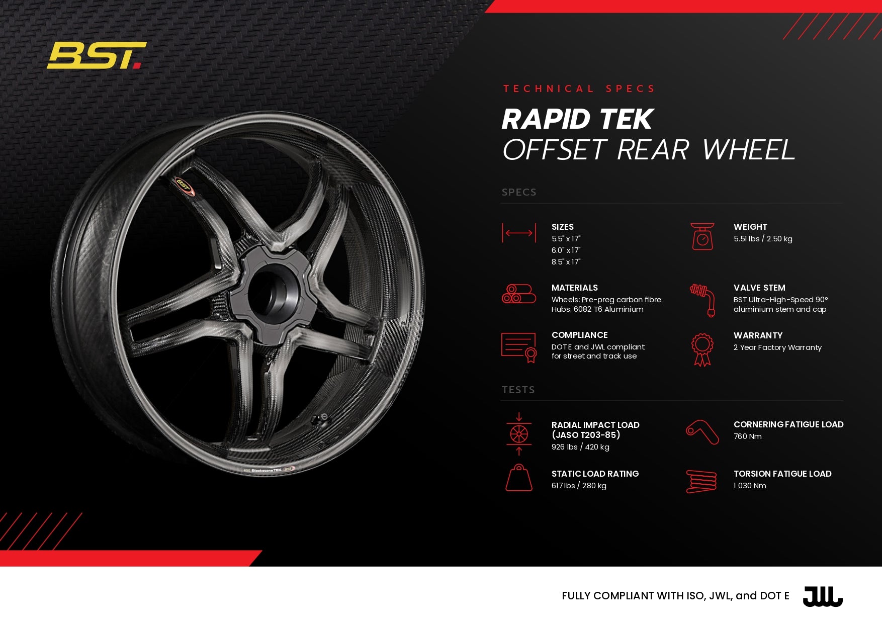 Rapid – Carbon Fibre Wheels  (Super Bike / Sports Bike / Super V-Twin)