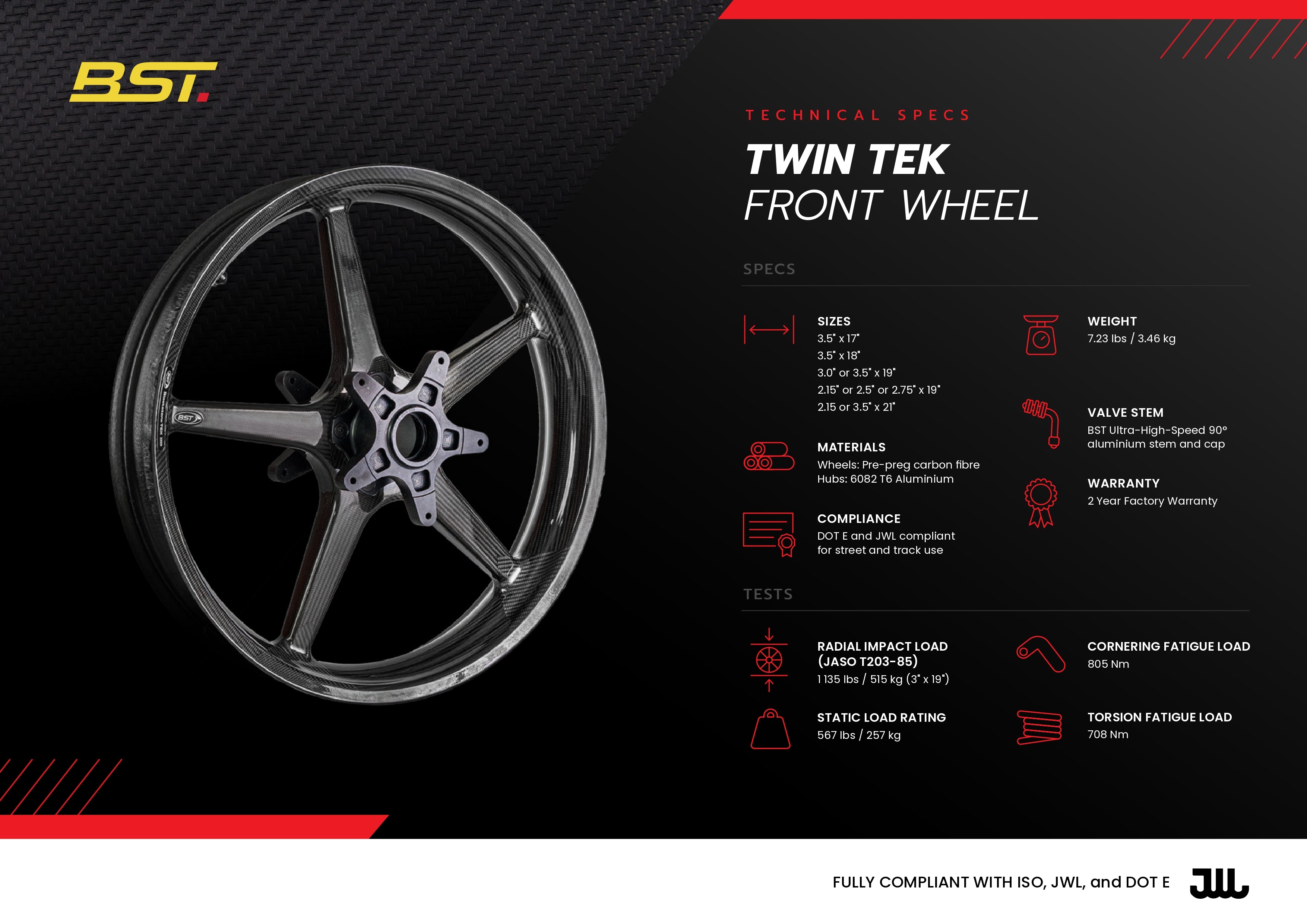 TWIN TEK - Carbon Wheels (V-Twin / Scrambler / Drag Racing)