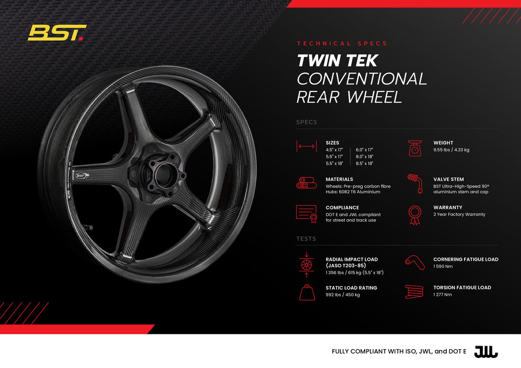 TWIN TEK - Carbon Wheels (V-Twin / Scrambler / Drag Racing)