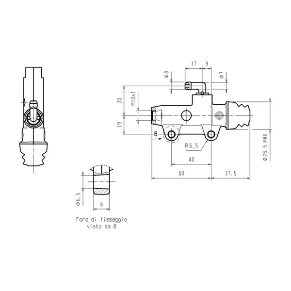Brembo PS 11C Rear Brake Master Titanium/Gold/Black