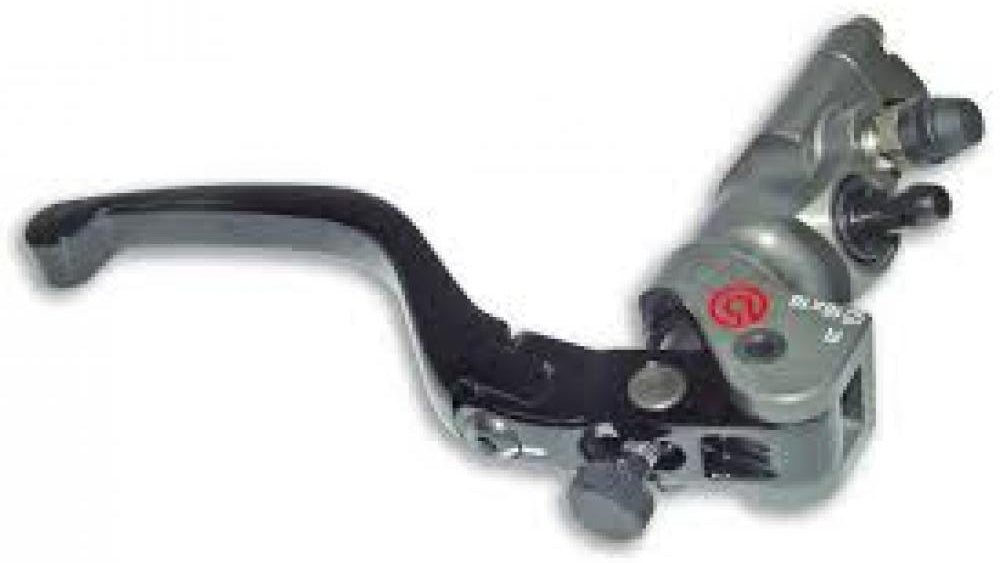 Brake lever and caliper assembly on a white background