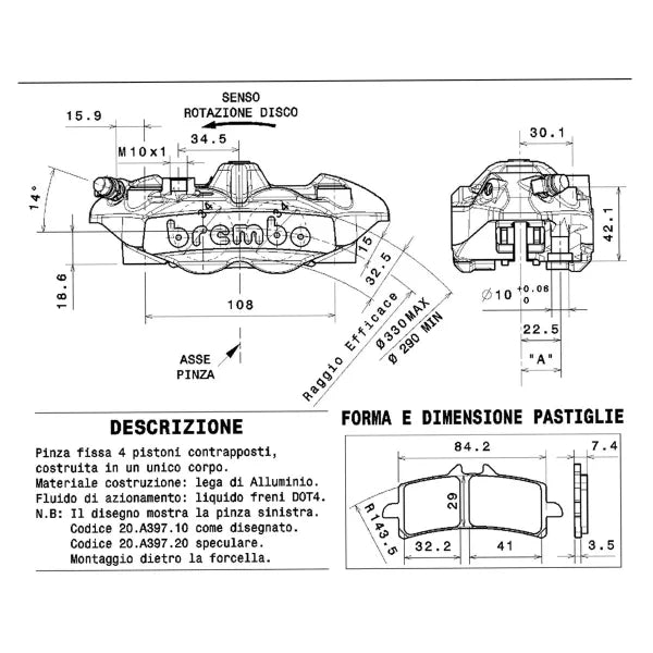 Brembo Racing M4 (100mm / 108MM)