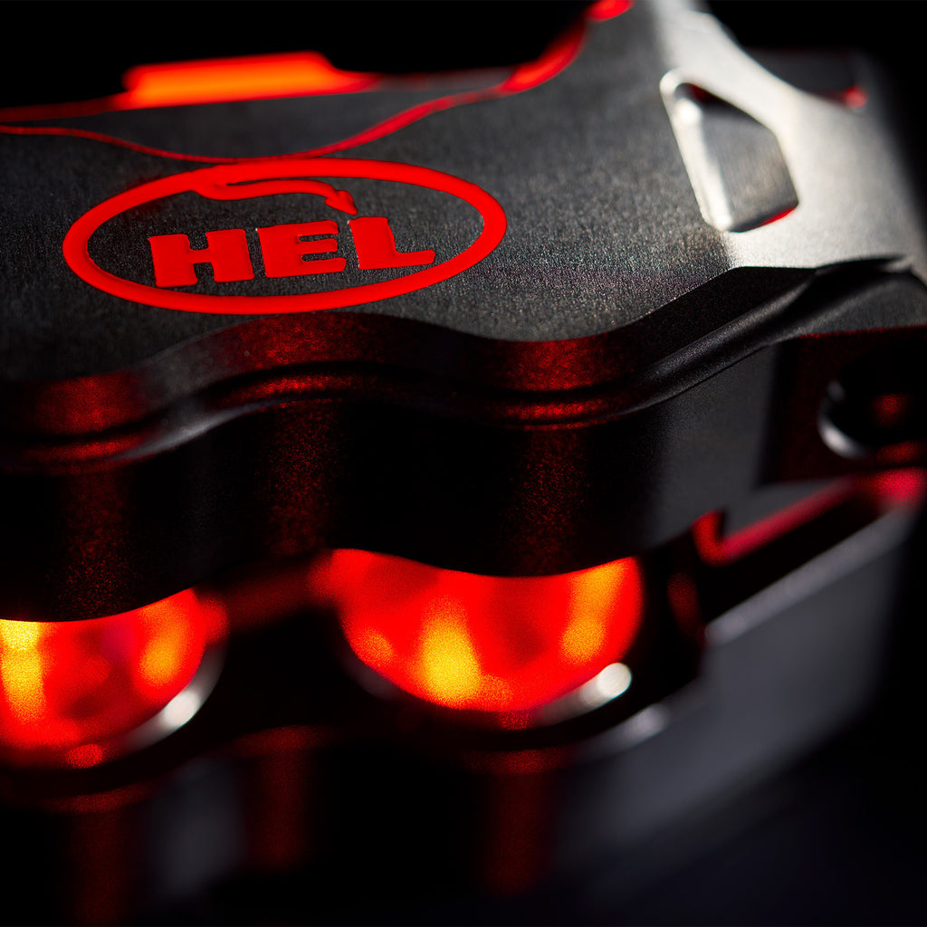 HEL V1 Solid Billet 4 Piston Front Radial Brake Calipers (100mm / 108mm)