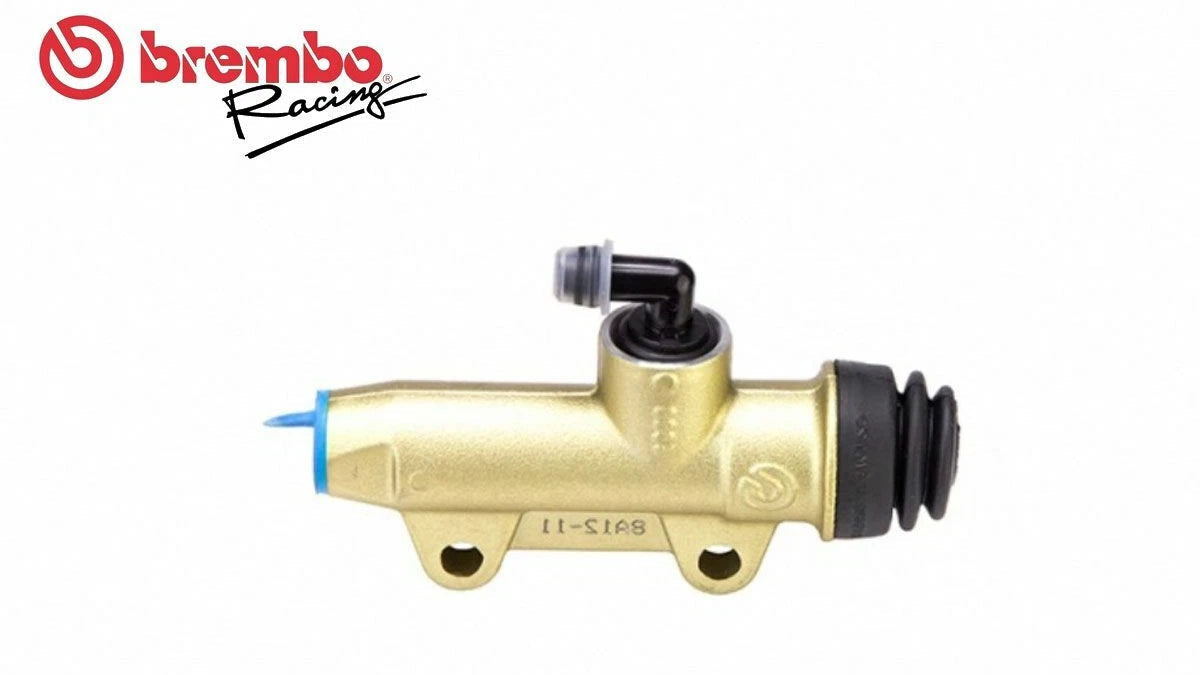 Brass brake valve with Brembo Racing logo on a white background
