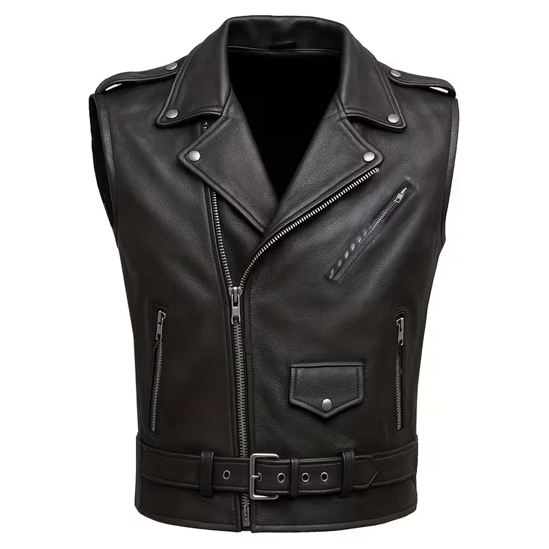 Leather Motorcycle Jacket – Short Sleeve & Long Sleeve (Unbranded)